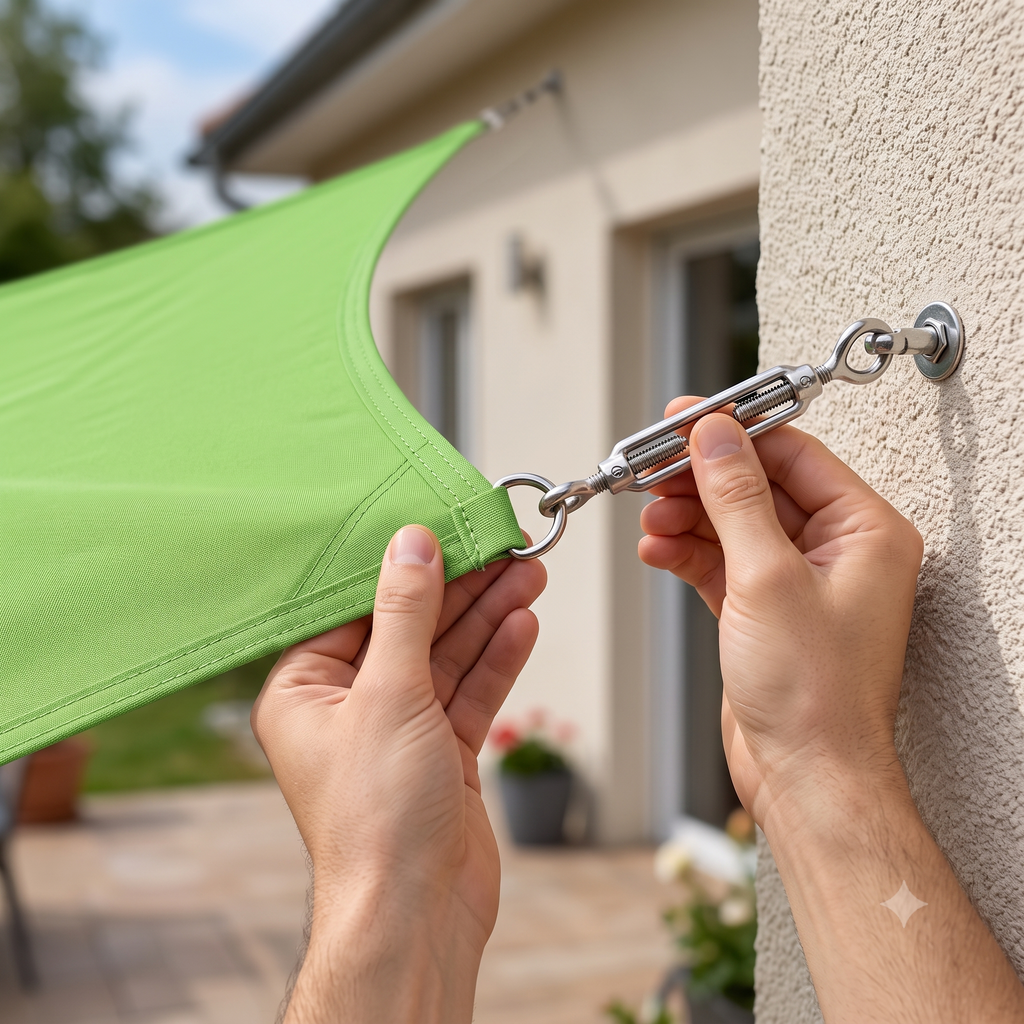 Voile d'ombrage triangulaire vert clair