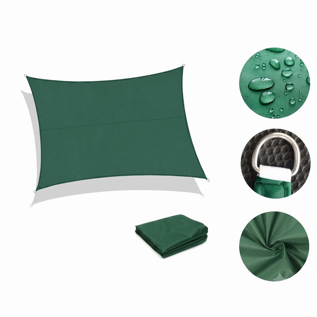 Voile d'ombrage rectangulaire vert