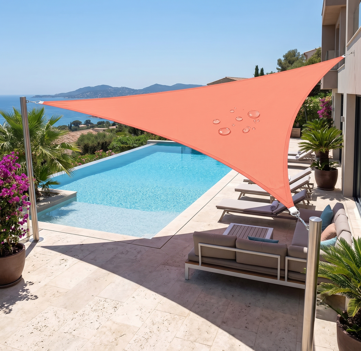 Voile d'ombrage triangulaire rouge