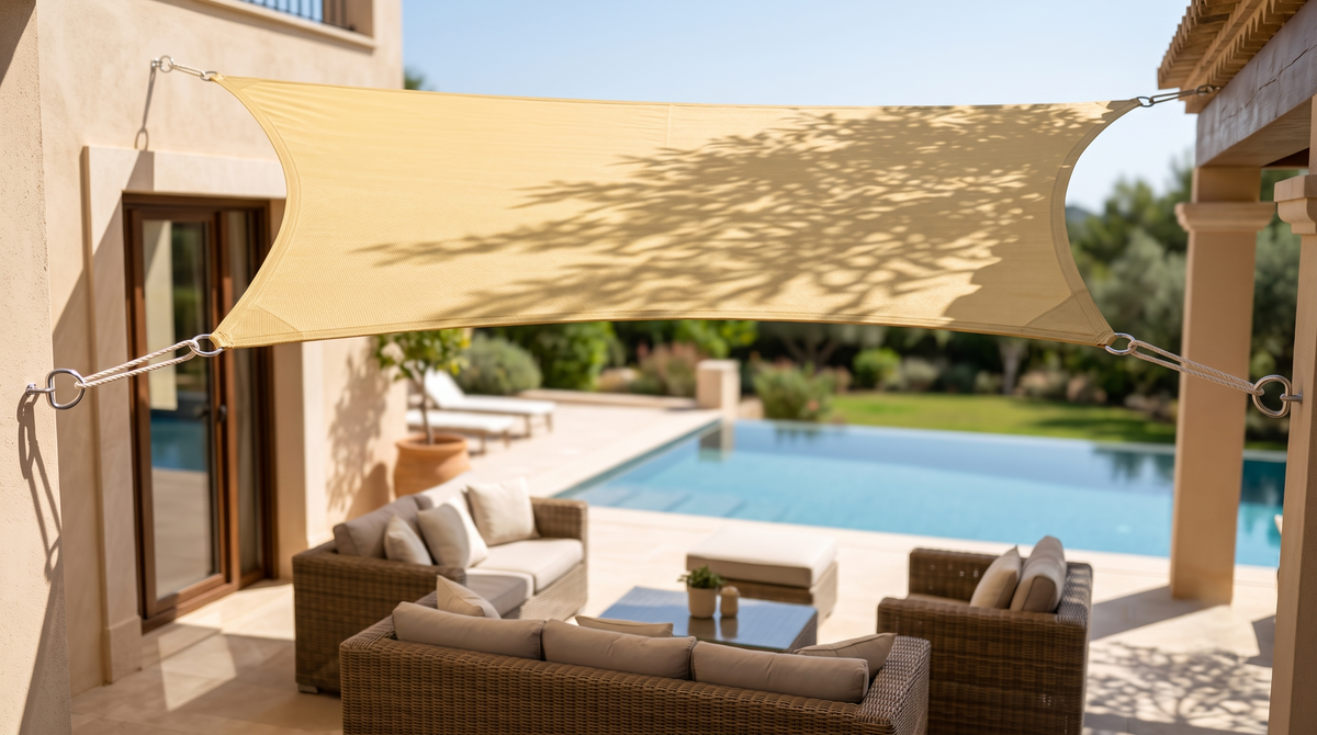 Voile d'ombrage rectangulaire jaune