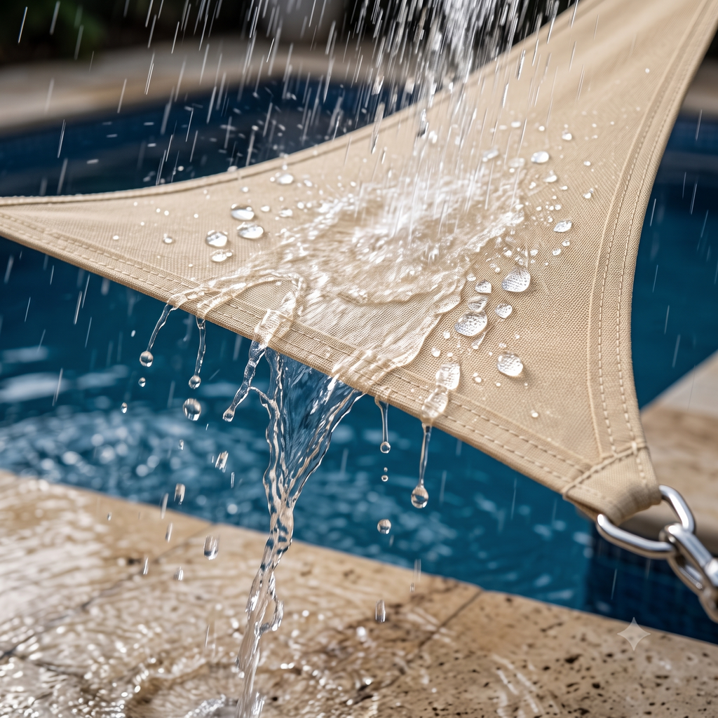 Voile d'ombrage triangulaire beige