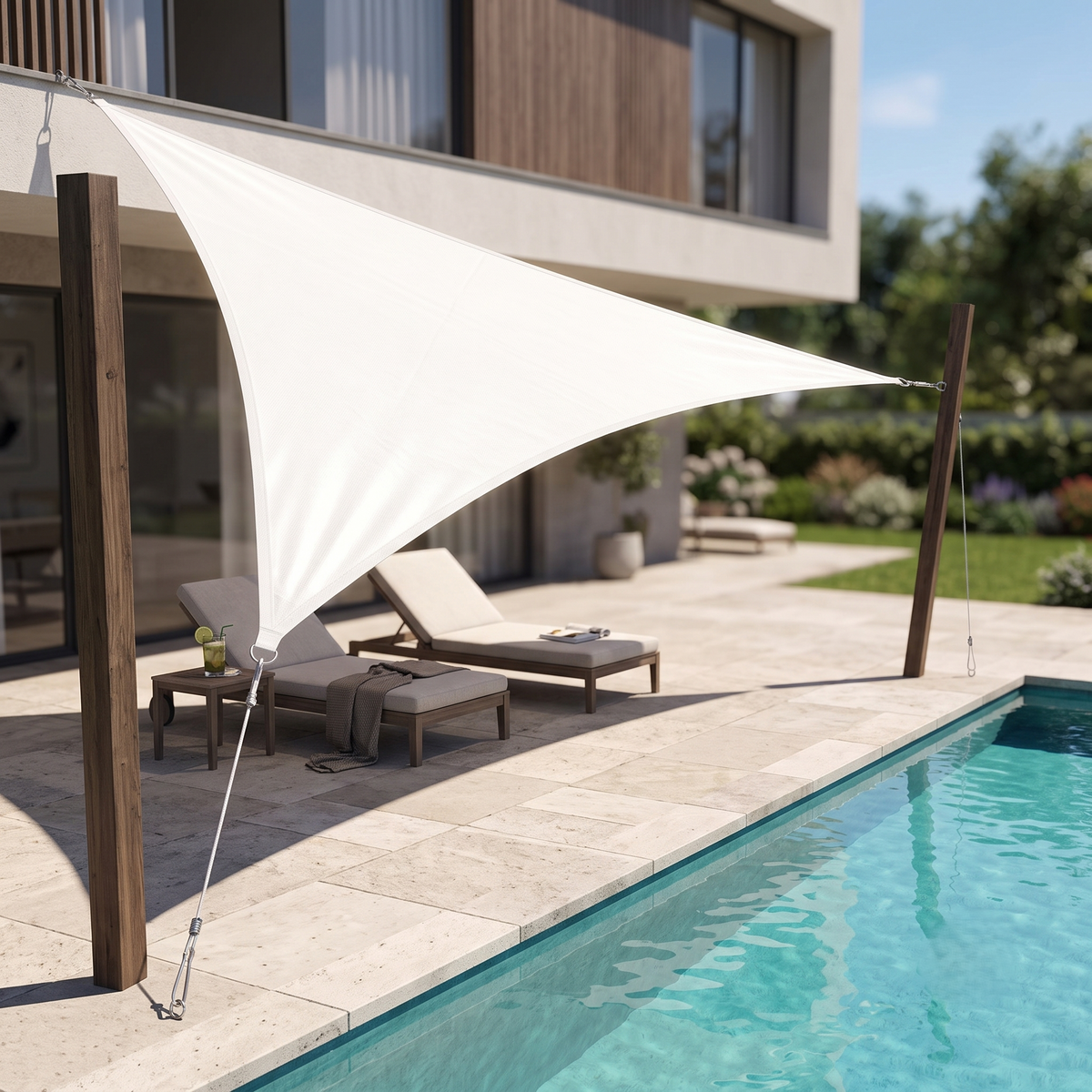 Voile d'ombrage triangulaire blanc
